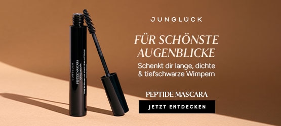 JUNGLÜCK Peptide Mascara: Schenkt dir lange, dichte &amp; tiefschwarze Wimpern